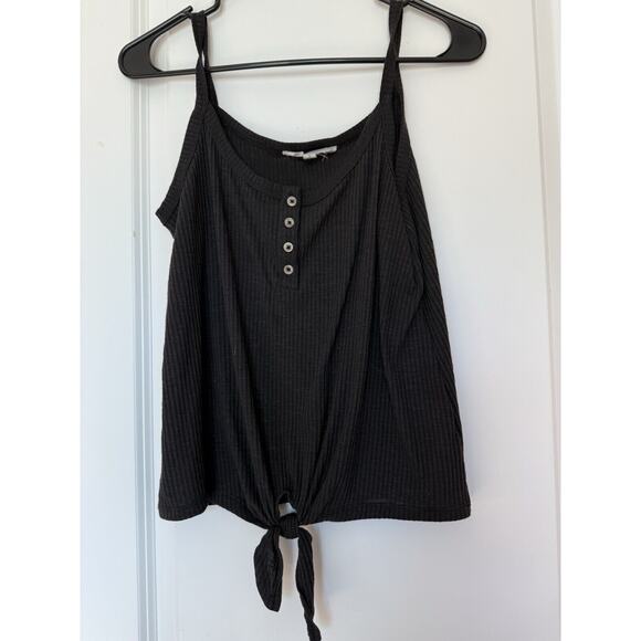 Women's Crop Top Hippie Rose Tie Front Ribbed Tank Top. Size Large - Picture 8 of 8